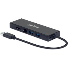 Bild USB 3.0 auf VGA/HDMI (USB A), Dockingstation - Ports (x5): Ethernet, HDMI, USB-A (x2)