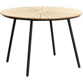 Garden Pleasure Gartentisch Covina Rund Braun-Schwarz Ø 110 cm