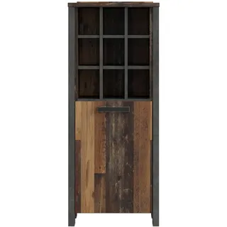 Forte Clif Bücherregal 151,5 x 47,4 x 118,3 cm Dunkelgrau