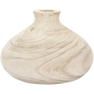 Creative Co-Op Vase aus Paulownia-Holz, klein Dekorative Akzente, Paulowniaholz, Natürlich, Small