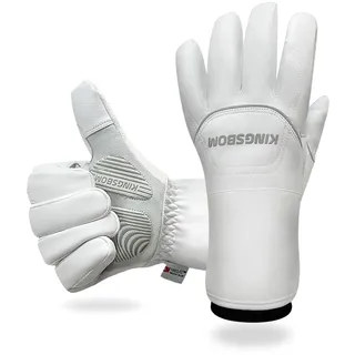 KINGSBOM -40°F Wasserdicht & Winddicht Handschuhe – 3M Thinsulate Winter Touch Screen Warme Handschuhe – zum Radfahren, Reiten, Laufen, für Outdoor-Sport – für Frauen und Männer - Weiß(XL)