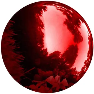 HEMOTON Gartenkugel Edelstahl Reflektierende Kugel Rubinrot 150mm Hochglanzpoliert Gartendeko Kugel für Draußen Tischschmuck Spiegelkugel Dekoration Rostfreier
