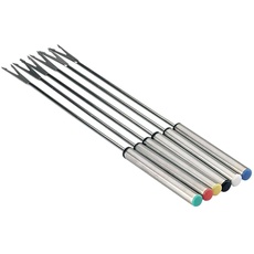 LACOR R71710-Set 6 Spieße/Gabeln für Fondue Edelstahl-Mehrfarbig, Metall