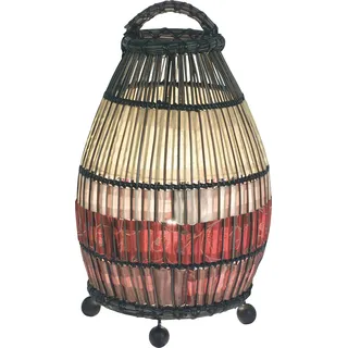Näve Leuchten Tischleuchte mit E14 Tischleuchte mit E14 Tischleuchten - Rattan-Tischleuchte h:32,5cm, Tischlampe aus Korb in bunt, 32,5 cm hoch, Ø 16,5 cm, E14-Fassung - Bunt