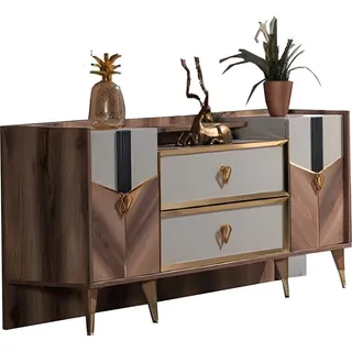 Schminktisch Luxus Kosmetiktisch Schminkkommode Schminkplatz Wohnzimmer Möbel - Braun