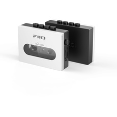 FiiO CP13 Tragbarer Kassettenspieler mit 3,5-mm-Kopfhöreranschluss, ultra-niedriges Wow&Flutter, angetrieben durch Typ-C- oder Lithium-Batterie (Weiß und Schwarz)