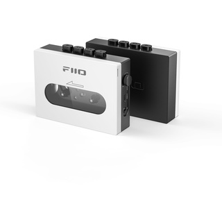 FiiO CP13 Tragbarer Kassettenspieler mit 3,5-mm-Kopfhöreranschluss, ultra-niedriges Wow&Flutter, angetrieben durch Typ-C- oder Lithium-Batterie (Weiß und Schwarz)