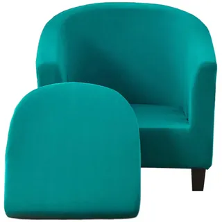 JUNLEBUYI Sesselschoner Sesselüberwurf Mit Elastisch Stretch Husse, Club Chair Schonbezug Sofabezug 2-teiliger Sesselbezug Sesselhusse Für Clubsessel Loungesessel Cocktailsessel (11#)