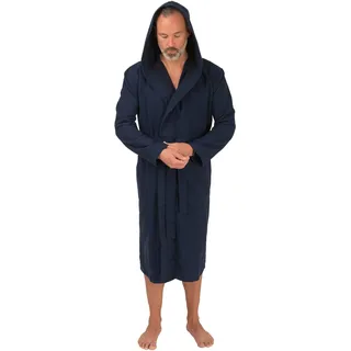 Unisex-Bademantel WEWO FASHION "3901, ideal für Sauna & Spa, Hotelbademantel, Morgenmantel" Gr. L, blau (navy), L:120cm, Polycotton, Hausmäntel, Unisex-Bademantel, leicht & saugfähig