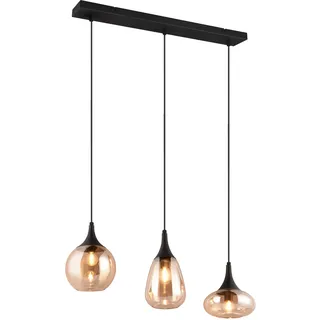 Trio Lumina 3-flg. 19,5 cm eckig schwarz matt amber