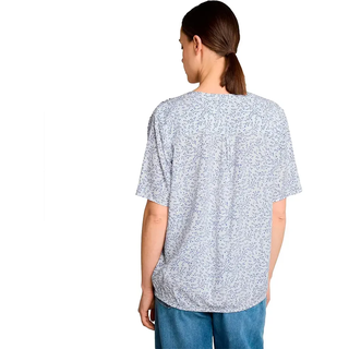 Tom Tailor 1049796 Kurzarm-bluse - White Small Leaves Design - 34