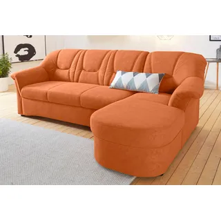 DOMO collection Ecksofa »Sarafina L-Form«, wahlweise mit Bettfunktion, optional mit Federkern, orange