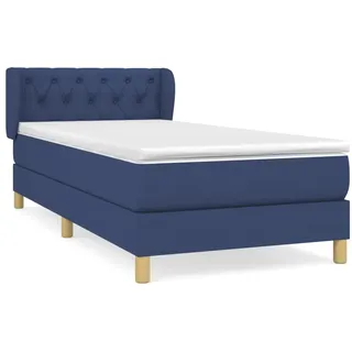 vidaXL Boxspringbett mit Matratze Blau 80x200 cm Stoff - Blau
