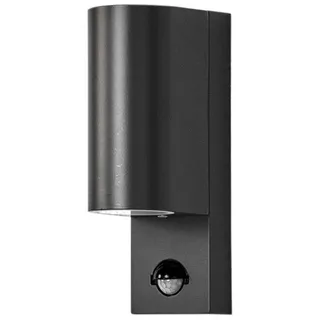 Lindby Wandleuchte außen Palina mit Bewegungsmelder (spritzwassergeschützt (Modern) in Schwarz aus Aluminium (2 flammig, GU10) - Wandlampe für Außenwand/Hauswand Haus Terrasse und Balkon