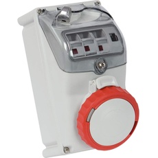 gaestopas key-block – Schuko-Schalter 3-polig + 16 A 6 Stunde/S IP67 mit Sicherung rot