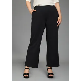 Schlupfhose LAURA SCOTT CURVE "Große Größen", Damen, Gr. 58, N-Gr, schwarz, Crêpe, Obermaterial: 96% Polyester, 4% Elasthan, Georgette, clean, unifarben, Basic, Hosen Schlupfhose, unifarbenes Design, für Business- und Casualmode