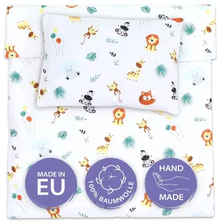 Kinderbettwäsche Baby Bettwäsche 100x135 cm aus Baumwolle - Kinder Set von Duvet Cover 100 x 135 und Kissenbezug 40x60 cm Junge und mädchen babybettwäsche bettbezug für Kleinkind Oeko-Tex