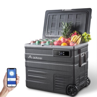 AAOBOSI Kompressor Kühlbox 65L, Kühlbox Auto Mit WIFI-APP-Steuerung, 12/24 V und 100-240 V, Kühlbox Elektrisch bis -20 °C für Auto, Lkw, Boot, Reisemobil,Camping