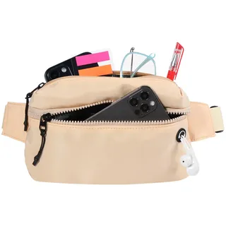 Vinabo Herren Damen wasserdichte Gürteltasche mit Kopfhöreranschluss und 2 Taschen, Schicke Hüfttasche für Outdoor-Training, Wandern, Camping