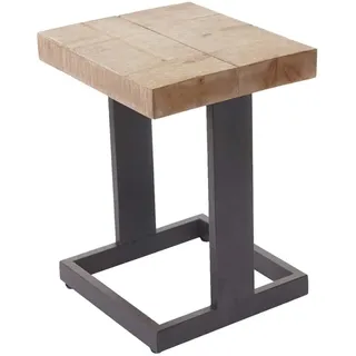 MCW Sitzhocker A15 Tanne Massiv 36 x 48 x 32 cm Braun/Schwarz