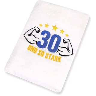 Abc Casa 30. Geburtstag Geschenk Handtuch mit gestickten Muskeln für Männer - EIN nützliches Geschenk für 30 Jahre - eine wunderbare Geschenkidee zum 30.