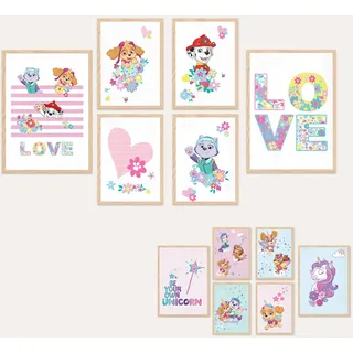 AG Design® DOPPELSEITIGES Set mit 6 Paw Patrol-Postern und Kunstdrucken | 2 Stk. x 30 x 42 cm + 4 x 21 x 30 cm | Für Kinderzimmer und Babyzimmer | Ohne Rahmen | AP6 351414