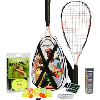 Speedminton Speedminton® S900 Set – Original Speed Badminton/Crossminton Profi Set mit Carbon Schlägern inkl. 5 Speeder®, Spielfeld, Tasche