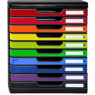 Exacompta Schubladenbox Modulo 39 x 33,5 x 33 cm 10-tlg. mehrfarbig