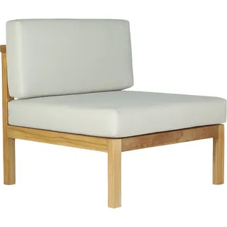 Teako Design Gartensessel Pusiano aus Teakholz – Bequemer Loungesessel mit Sitzkissen, wetterfest und modern - Beige