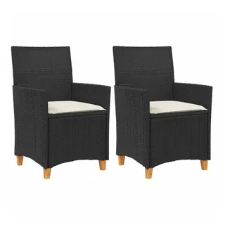 vidaXL Gartenstuhl 61 x 61 x 90 cm schwarz/weiß 2 St.