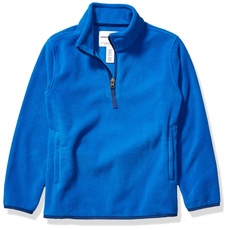 Amazon Essentials Jungen Pulloverjacke aus Polarfleece mit Viertelreißverschluss, Blau, 5 Jahre