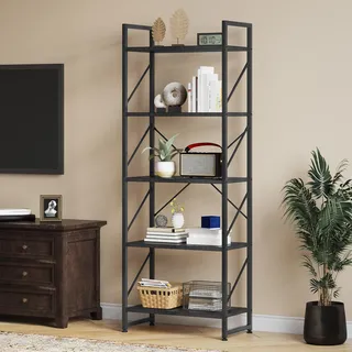 YITAHOME Bücherregal 5 Ebenen Schwarz
