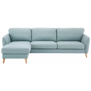 Home Affaire Ecksofa »MARSEILLE (279/152cm), L-Form, Rec. rechts/links, verschiedene Bezüge« Massivholzbeine Eiche, Landhausstil, Wellenunterfederung Home affaire