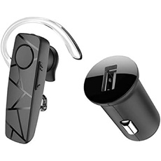 TELLUR Vox 60 Headset Bluetooth Handy, USB-C, Multipoint-Zwei verbundene Geräte gleichzeitig, 360° Drehung des rechten oder linken Ohrs, IOS, Android und PC, Autoladegerät enthalten