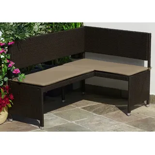 Merxx Eckbank 148 x 100 x 90 cm braun inkl. Kissen
