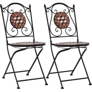 Bistrostühle Mosaik 2 Stk. Keramik Braun - Braun