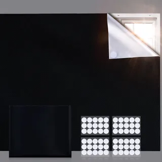 Ainiv Fenster Verdunkelung 200 x 145 cm, Dachfenster Verdunkelung, Schwarz | Dachfenster Sonnenschutz Rollo, Tragbare Reise Verdunkelungsrollo mit 30 Paare Nano-Klebebänder, Zuschneidbar auf jede Größe