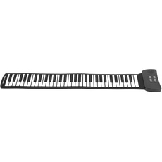 61 Tasten Elektronisches Klavier Kleine Klaviertastatur, Handrollenklavier Tragbares 4D-Stereo-Surround-Sound-Roll-Up-Tastaturklavier für Alle Altersgruppen(PM61)