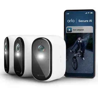 Arlo Essential 3 XL Batterie 2K Überwachungskamera Aussen Weiß