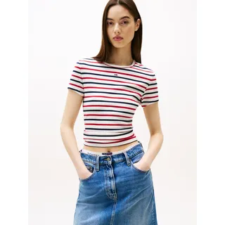 Tommy Hilfiger Tommy Jeans Essential RIB W - T-Shirt / Damen, / Red/Blue/White - S