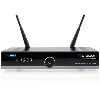 Octagon SF8008 V3 (Version 3) UHD 4K Supreme Twin Sat Receiver, 2X DVB-S2X Tuner, E2 Linux & Define OS, mit Aufnahmefunktion, M.2 M Key, Gigabit LAN, Kartenleser, Sat to IP, Multistream, WiFi WLAN