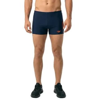 Speedo Tech Panel Badehose Boxer - True Navy / Volcanic Orange / True Cobalt - UK 34