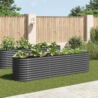 vidaXL Garten-Hochbeet 320x80x81 cm Verzinkter Stahl Grau - Grau