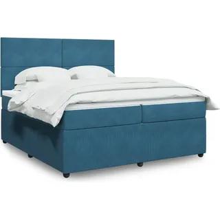 Langlebige Boxspringbett mit Matratze Dunkelblau 200x200 cm Samt Gästebett mit Lattenrost Möbel5658988 - Blau