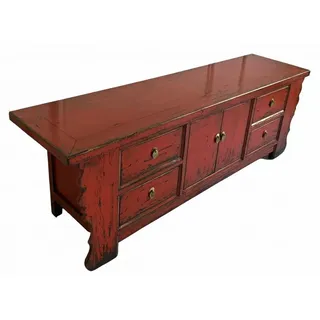 opium outlet Möbel Kommode Schrank Sideboard Lowboard 35208-3 rot China Shabby Chic Vintage Holz
