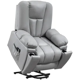Homcom Fernsehsessel mit Aufstehhilfe Textil 96 x 106 x 94 cm Grau elektrisch