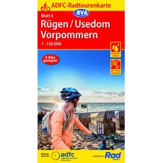 ADFC-Radtourenkarte 4 Rügen/Usedom Vorpommern 1:150.000, reiß- und wetterfest, E-Bike geeignet, GPS-Tracks Download
