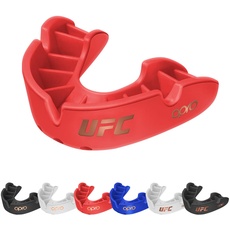 OPRO Bronze Level UFC-Sport-Mundschutz für Erwachsene und Kinder mit Hülle und Anpassungswerkzeug, Zahnschutz für UFC, Kampfsport, Boxen, BJJ (UFC - Rot, Erwachsene)