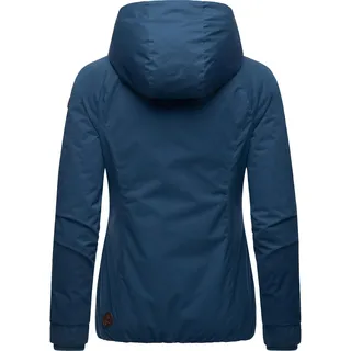 Winterjacke RAGWEAR "Winterjacke Dizzie Winter", Damen, Gr. L, blau (navy23), Obermaterial: 100% Polyester PES.  Obermaterial: Futter: 100% Polyester PES. 100% Polyester PES., figurbetont hüftbedeckend, Ärmel ohne Ärmelschlitz Rippstrickbündchen, Jacken Winterjacke, wasserdichte Outdoorjacke mit Kapuze für den Winter