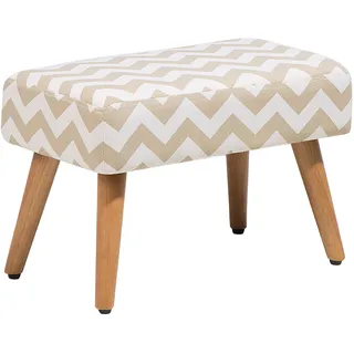 Beliani Hocker Takoma 30 x 35 x 50 cm Beige/Weiß